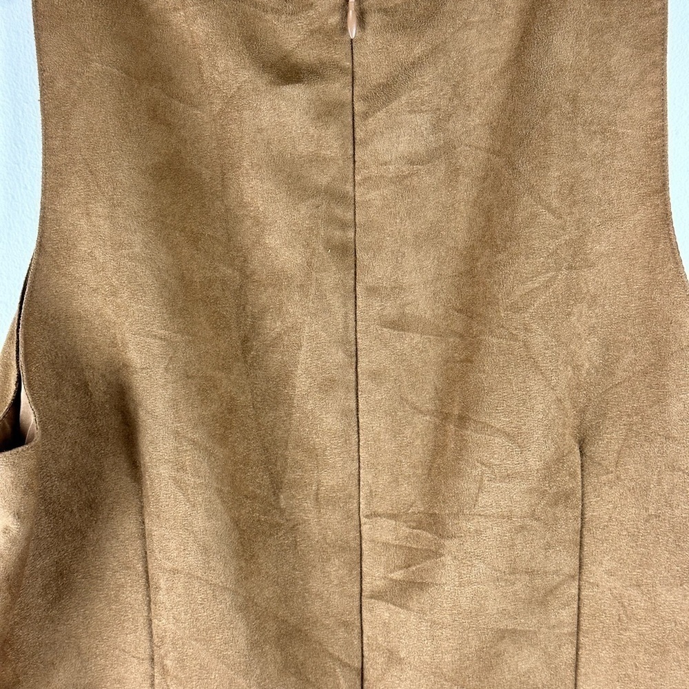 Women's Faux Suede Laser Cut Dress - Picture 7 of 8